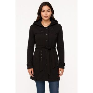 Armani Exchange Knit Trench With Hood and Belt